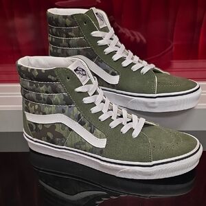 Vans Sk8-Hi Rain Camo Green Multi Sneakers Men’s 9 Women’s 10.5 New